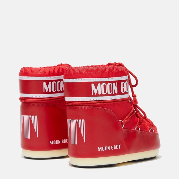 Moon Boots Icon Low Red Nylon Boots - Picture 2 of 9